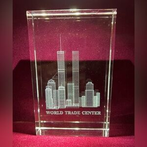 World Trade Center Etched Paper Weight